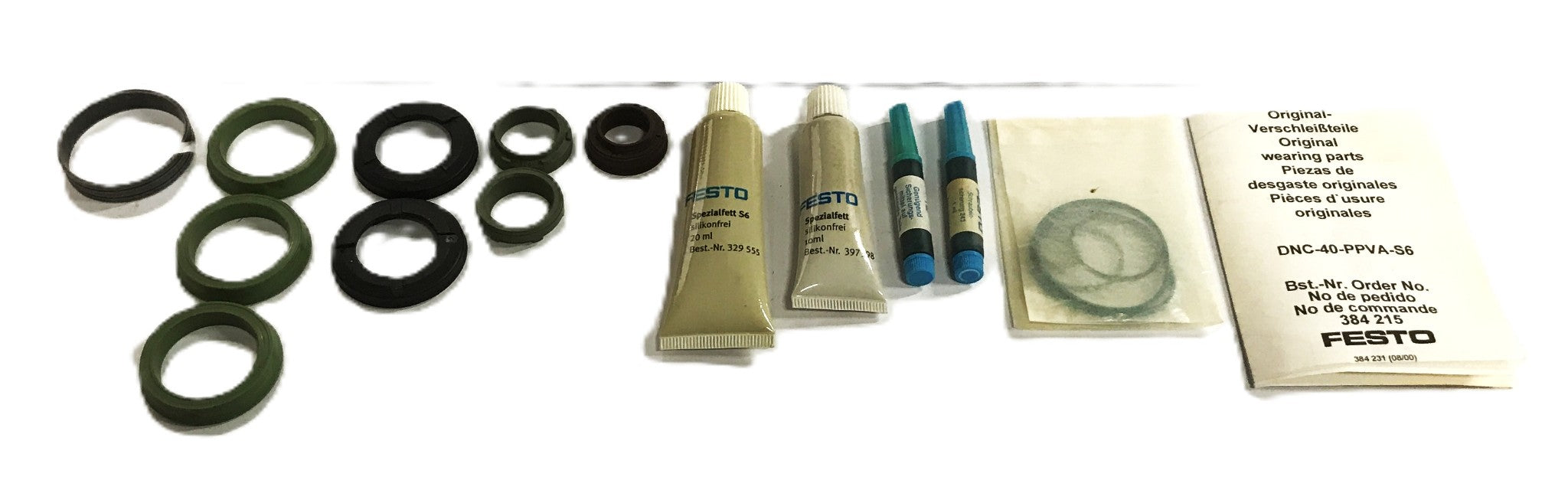 Festo Wearing Parts Repair Kit (with extra parts) DNC40-384215 [Lot of 3] NOS