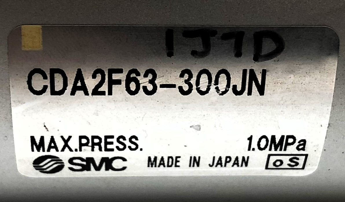 SMC Tie Rod Pneumatic Cylinder W/ Boot CDA2F63-300JN USED