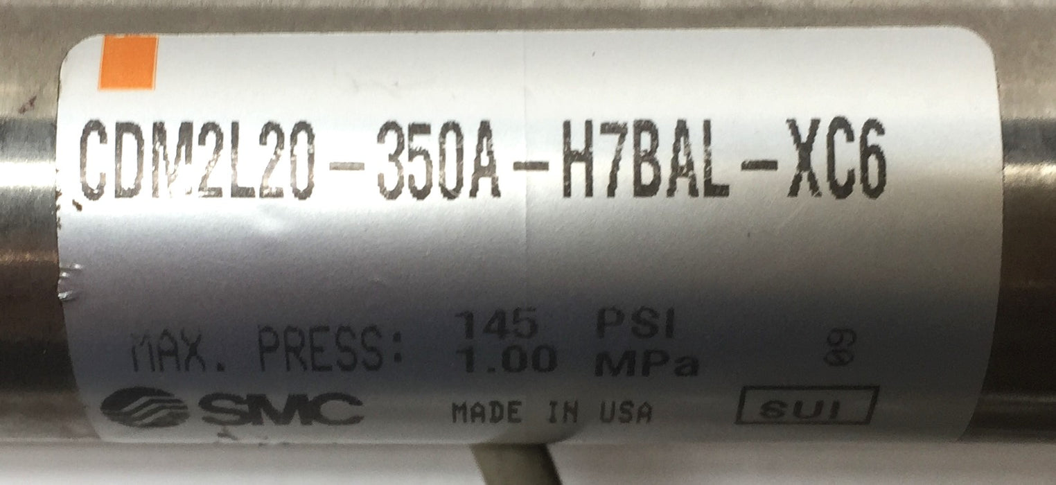 SMC Round Pneumatic Cylinder CDM2L20-350A-H7BAL-XC6 NOS