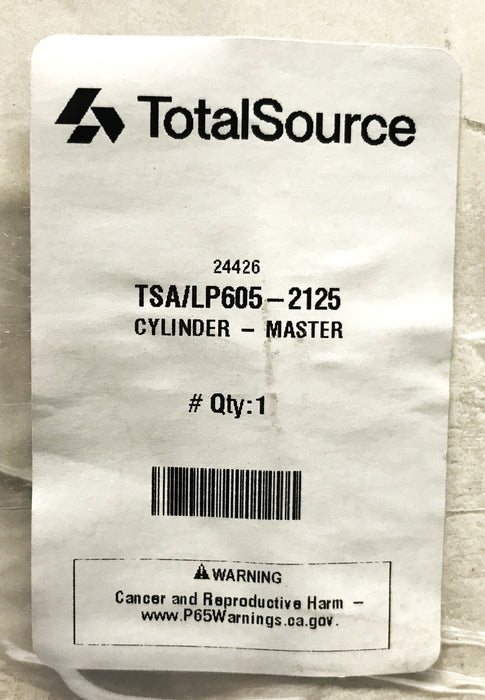 Total Source Forklift Master Cylinder LP605-2125 NOS