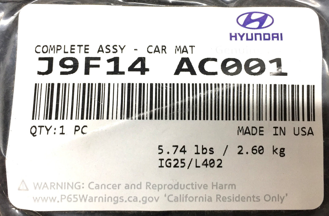 Hyundai 'VENUE' Car Mat Set (4pcs) J9F14 AC001 NOS