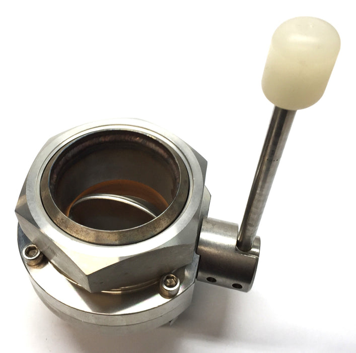 Sanitary 3" Stainless Steel Butterfly Valve w/Handle SS316L (6S458B-G10) USED