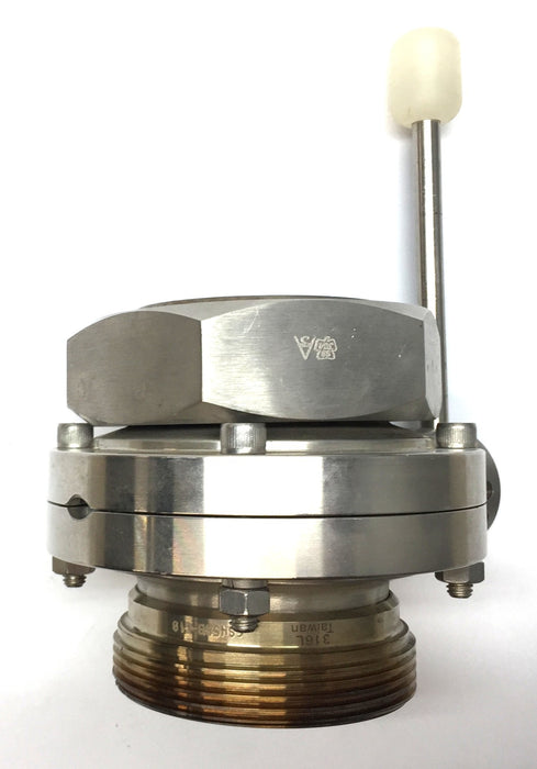 Sanitary 3" Stainless Steel Butterfly Valve w/Handle SS316L (6S458B-G10) USED