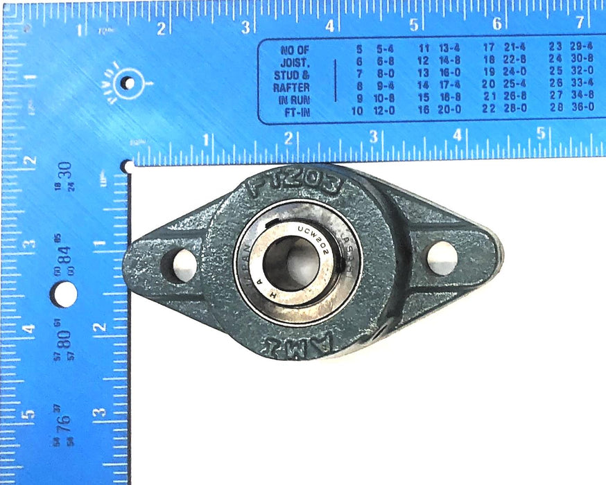 AMI / Asahi Flange W/ Insert Ball Bearing Without Zerk Fitting FT203/UCW202 NOS