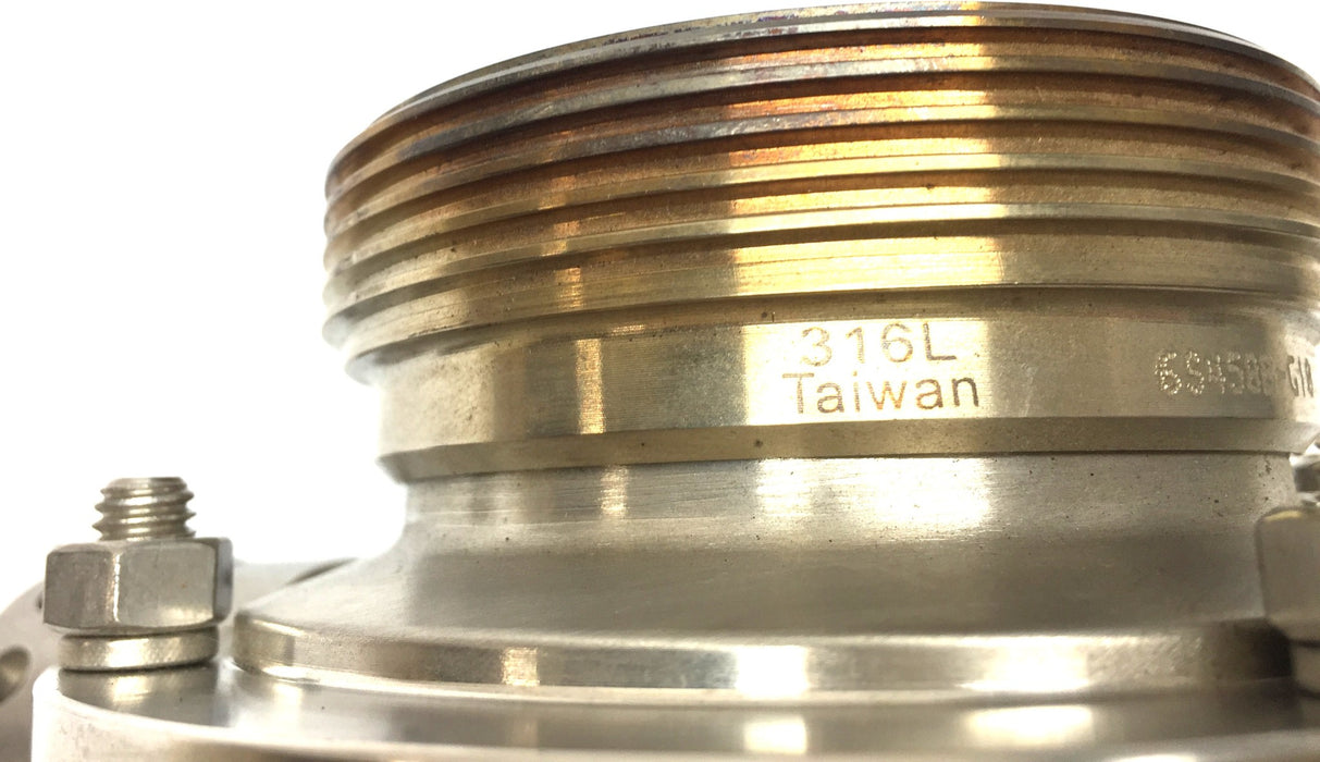 Sanitary 3" Stainless Steel Butterfly Valve w/Handle SS316L (6S458B-G10) USED