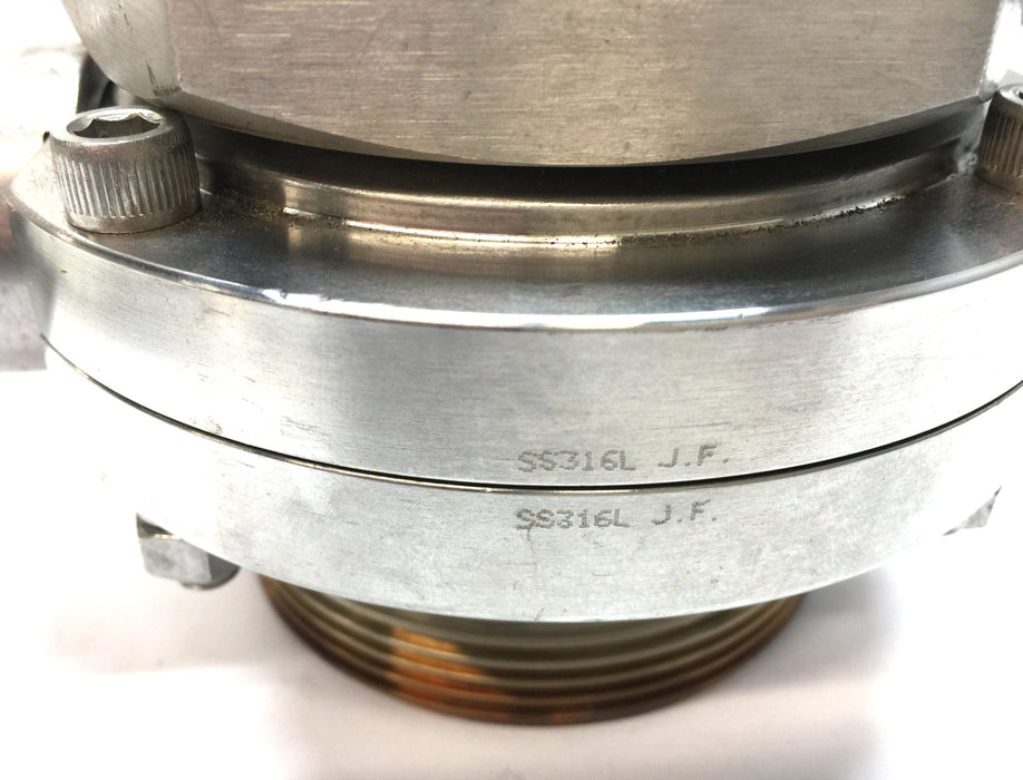 Sanitary 3" Stainless Steel Butterfly Valve w/Handle SS316L (6S458B-G10) USED
