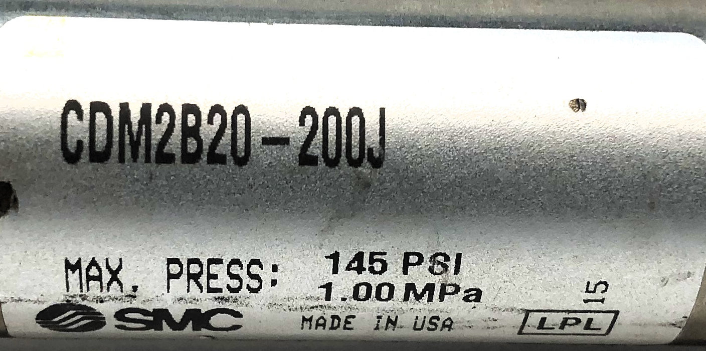 SMC Pneumatic Cylinder W/ Boot CDM2B20-200J USED