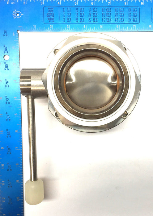 Sanitary 3" Stainless Steel Butterfly Valve w/Handle SS316L (6S458B-G10) USED