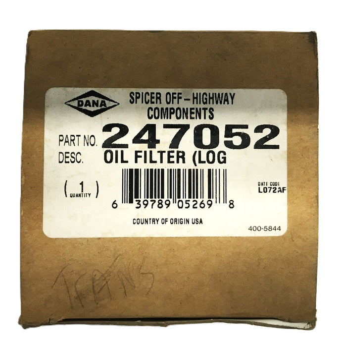 Dana Spicer Forklift Hydraulic Oil Filter 247052 NOS