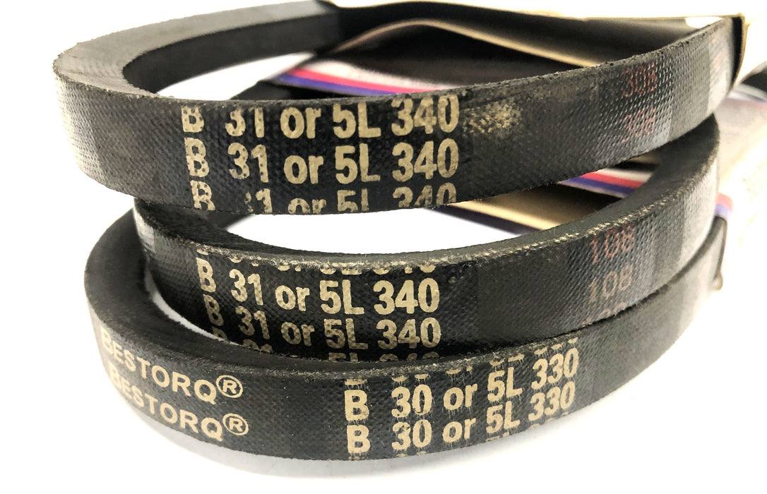 Bestorq Power Transmission V-Belt B30 or 5L330/B31 or 5L340 [Lot of 3] NOS