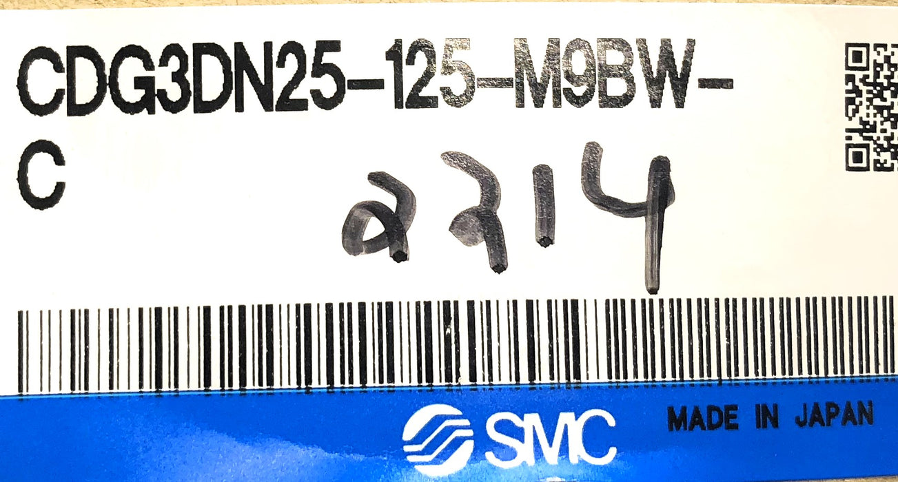 SMC Round Body Pneumatic Cylinder CDG3DN25-125-M9BW-C NOS
