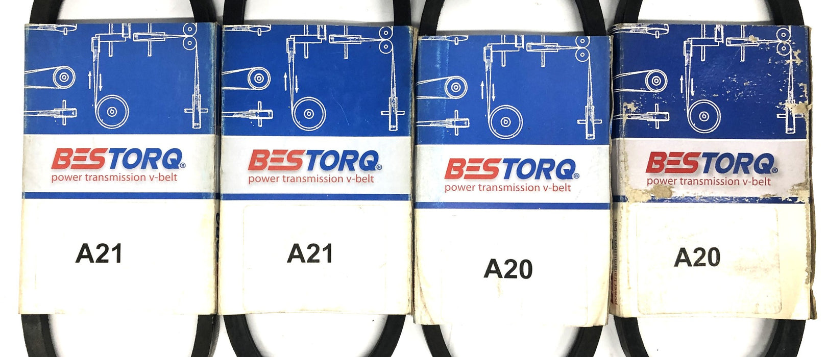 Bestorq Power Transmission V-Belt A20 or 4L220/A21 or 4L230 [Lot of 4] NOS