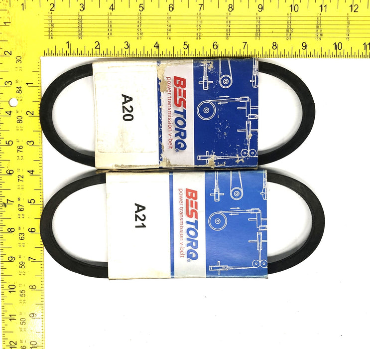 Bestorq Power Transmission V-Belt A20 or 4L220/A21 or 4L230 [Lot of 4] NOS