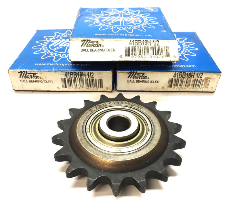 Martin Roller Chain Sprocket 41BB18H 1/2 [Lot of 3] NOS