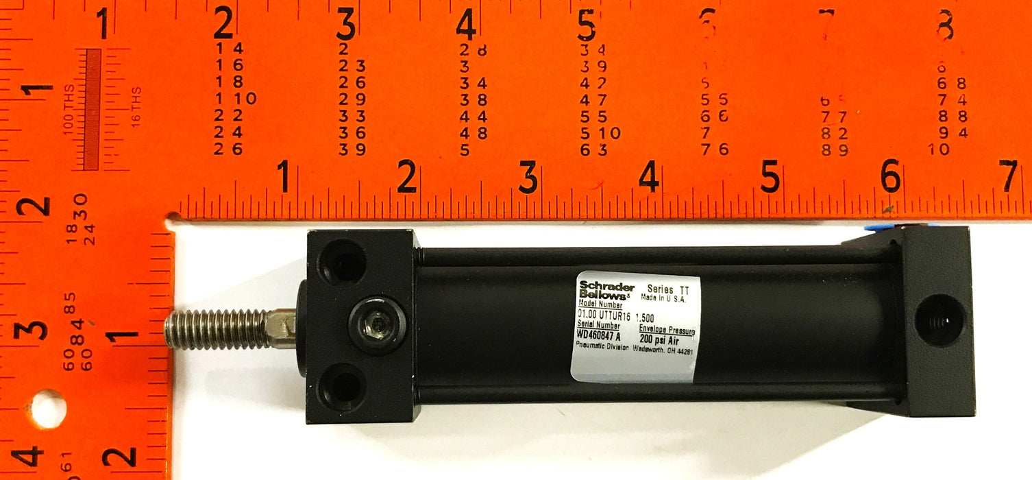 Schrader Bellows Series TT 200psi Air Cylinder 01.00.UTTUR16-1.500 NOS