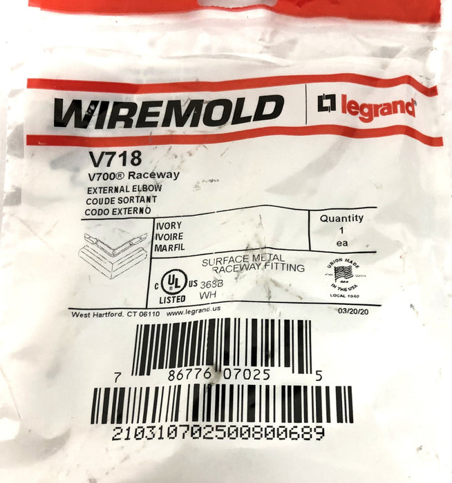 Legrand Wiremold V700 Raceway External Elbow V718 [Lot of 13] NOS