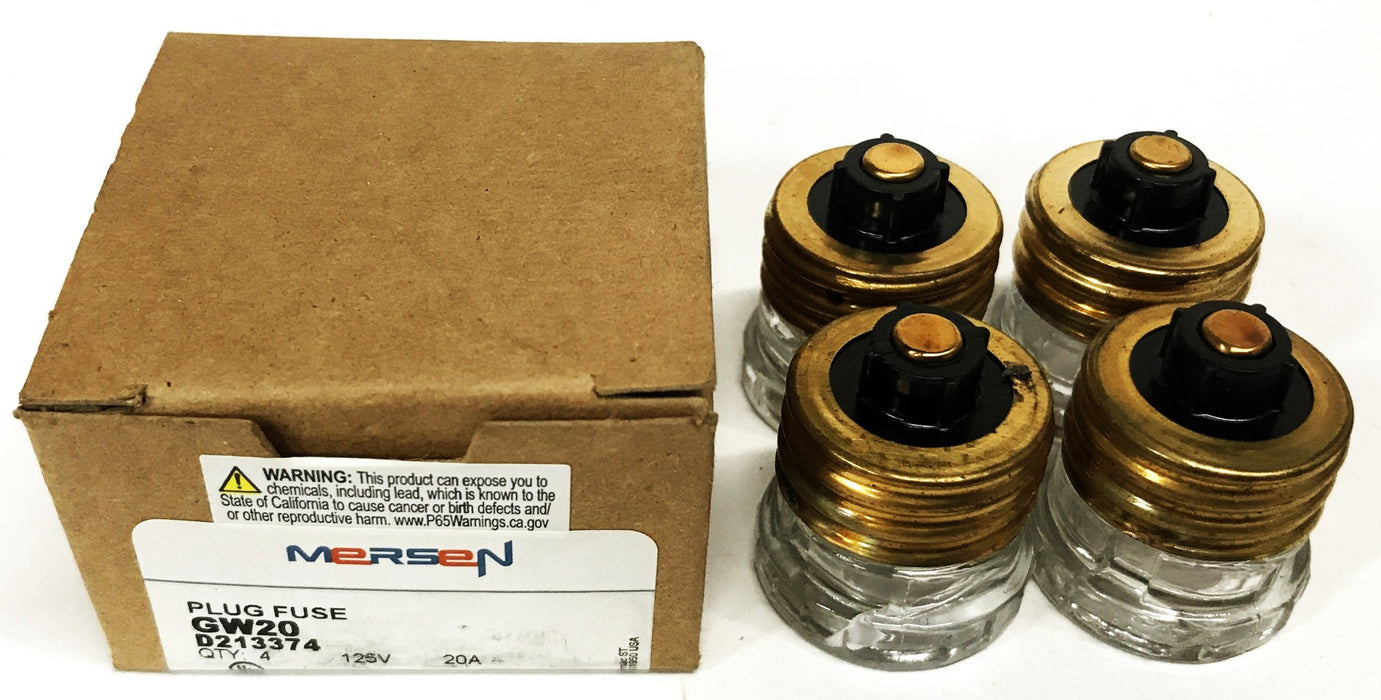Mersen 20 Amp Plug Fuses GW20 [Lot of 12] NOS
