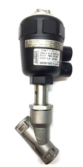Burkert High-Flow Rate Pneumatically Operated Valve 00507367 NOS