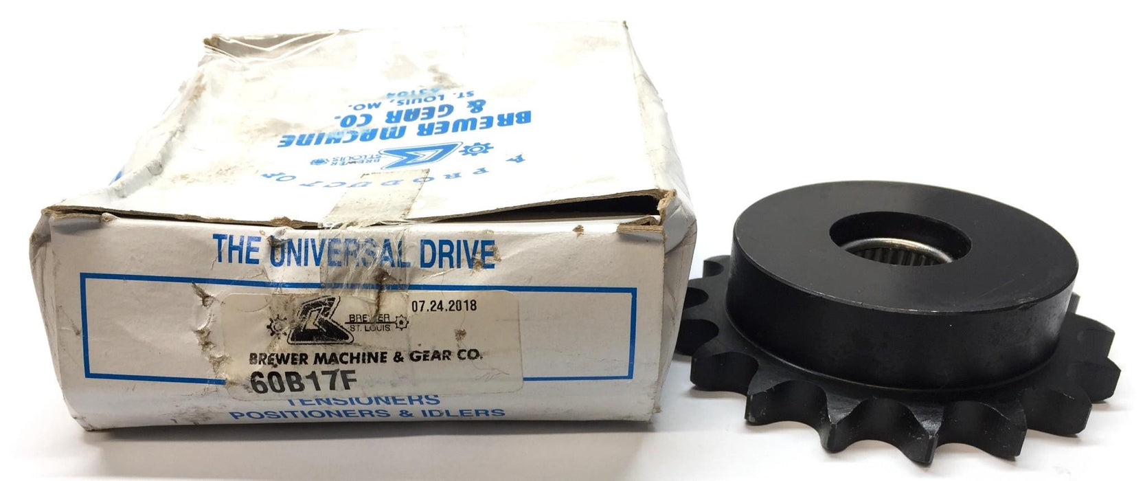 Brewer Machine Co. Idler Roller Chain Tensioner Sprocket 60B17F with 1" Bore NOS