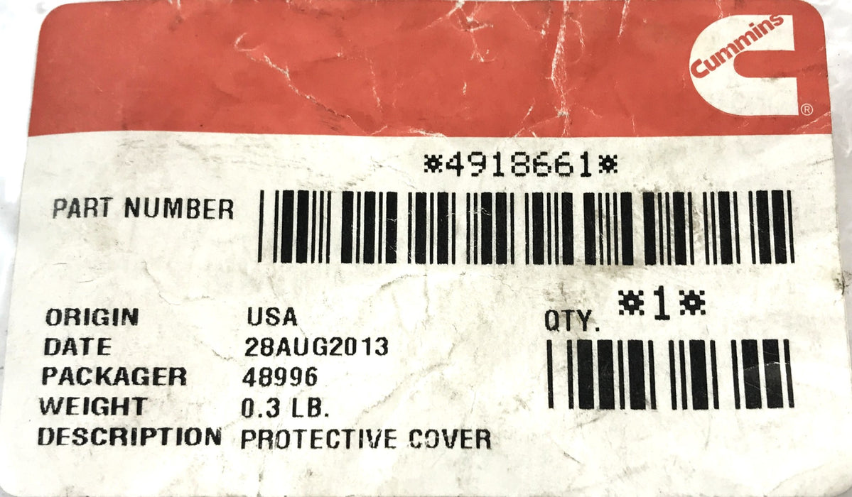 Cummins Protective Cover 4918661 [Lot Of 2] NOS