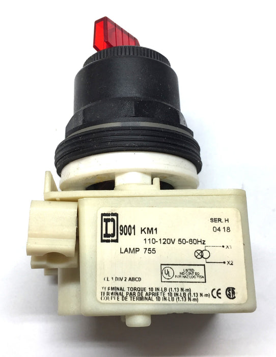 Square D/Schneider Electric Red Illuminated Selector Switch 9001SK11J1R NOS