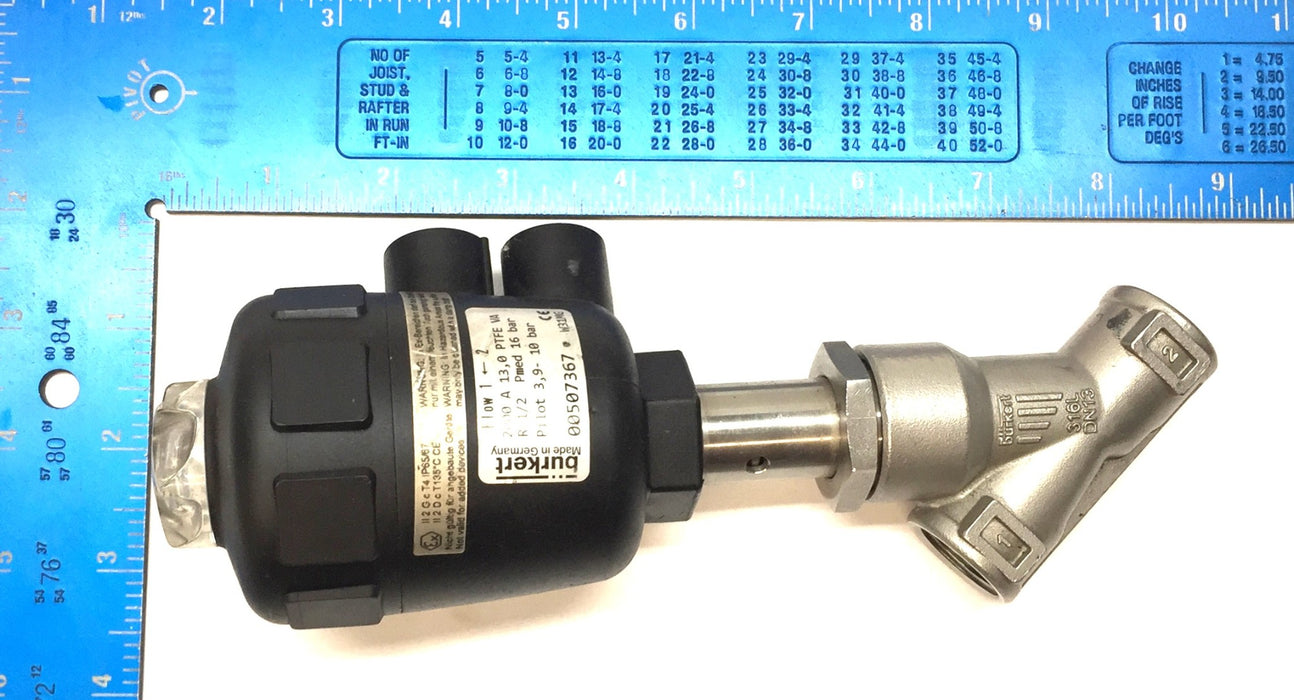Burkert High-Flow Rate Pneumatically Operated Valve 00507367 NOS