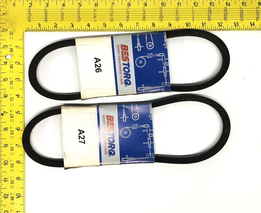 Bestorq Power Transmission V-Belt A26 or 4L280/A27 or 4L290 [Lot of 2] NOS