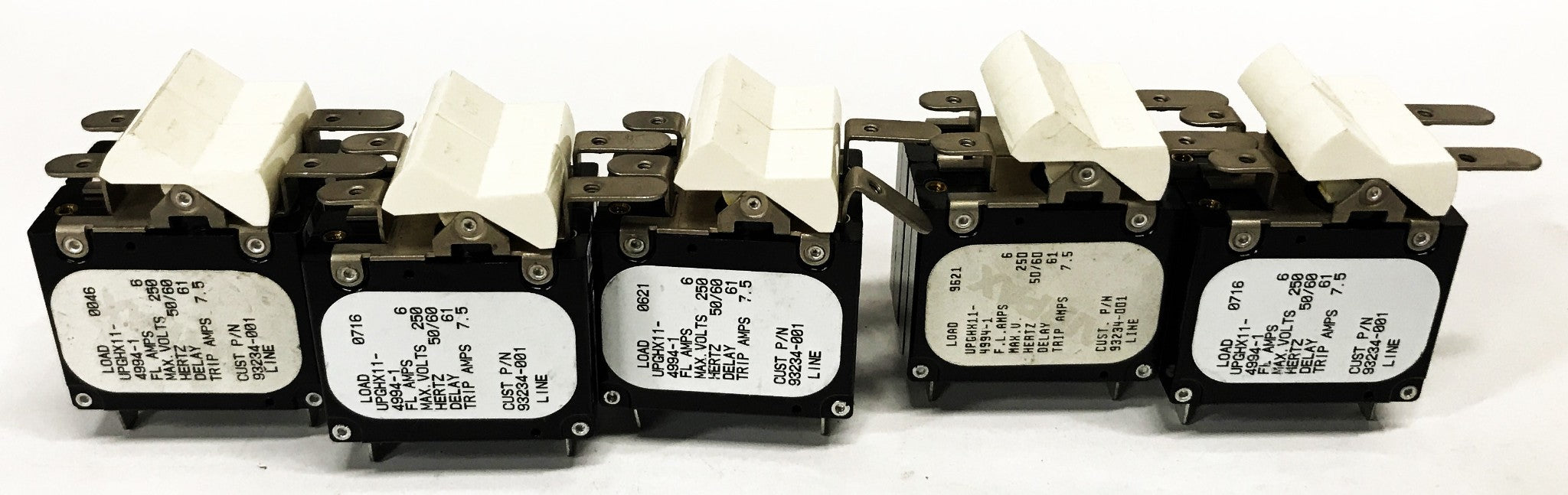 Airpax 2-Pole 6-Amp Breaker Switch UPGHX11-4994-1 [Lot of 5] NOS