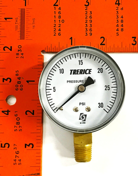 Trerice 2-1/2 inch 0-30psi Pressure Gauge 800B2502LA090 [Lot of 2] NOS