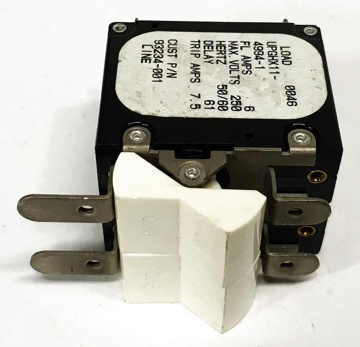 Airpax 2-Pole 6-Amp Breaker Switch UPGHX11-4994-1 [Lot of 5] NOS