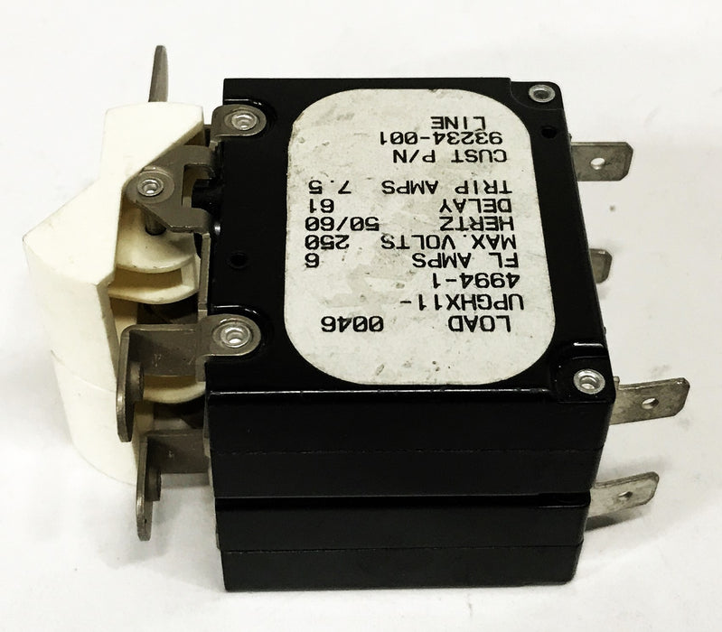Airpax 2-Pole 6-Amp Breaker Switch UPGHX11-4994-1 [Lot of 5] NOS