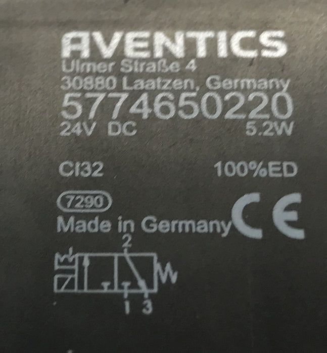REXROTH Valve Coil 24V With Hardware 5774650220 NOS
