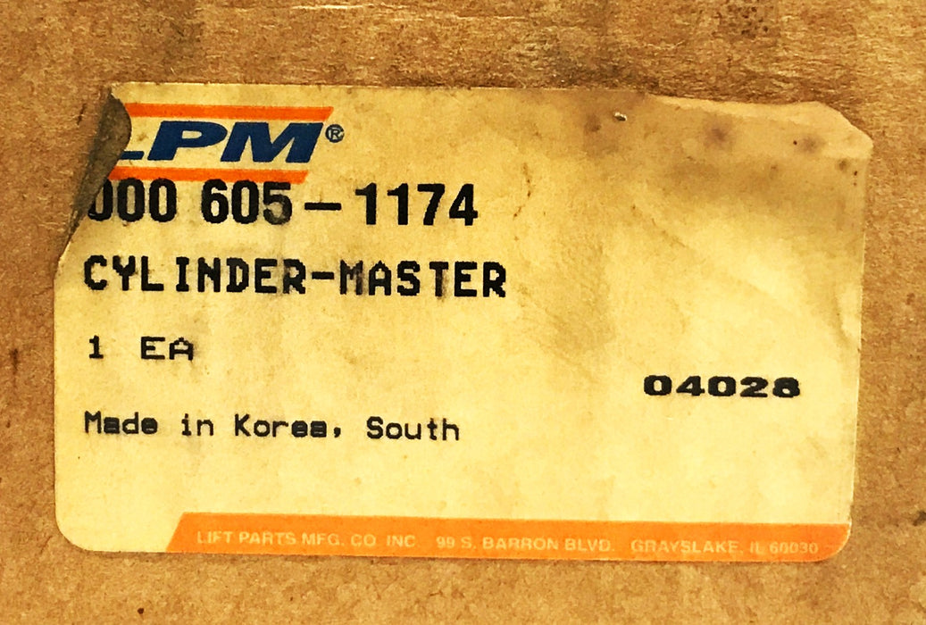 LPM Forklift Master Brake Cylinder 000-605-1174 NOS