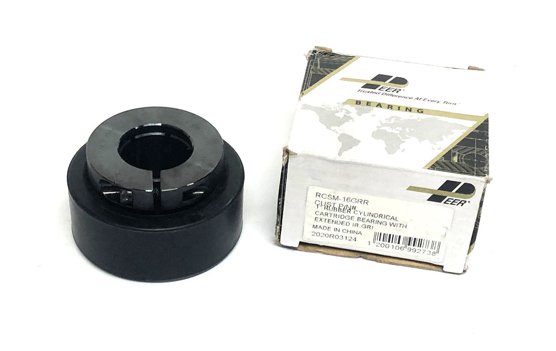 Peer 1 Inch Rubber Cylindrical Cartridge Bearing RCSM-16GRR NOS