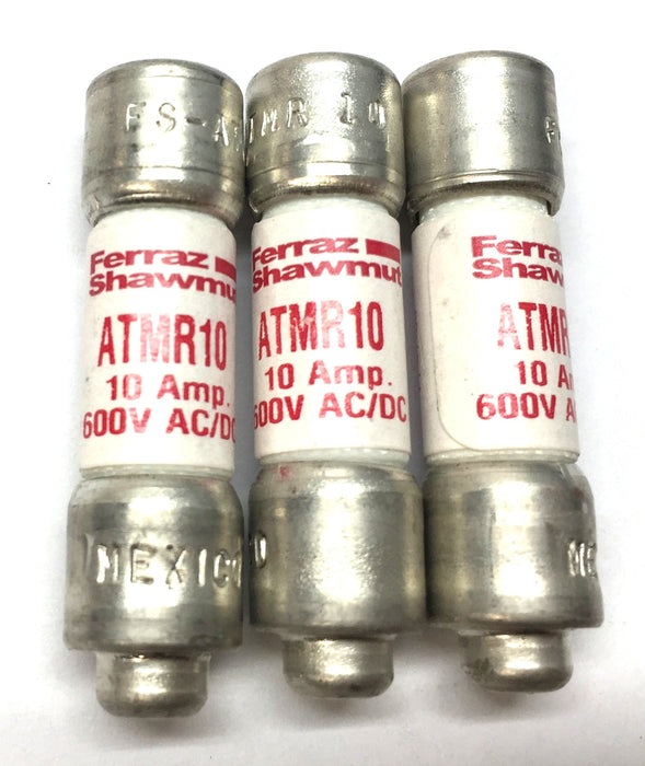 Ferraz Shawmut 10Amp/600V Fast Acting Fuse ATMR10 [Lot of 3] NOS