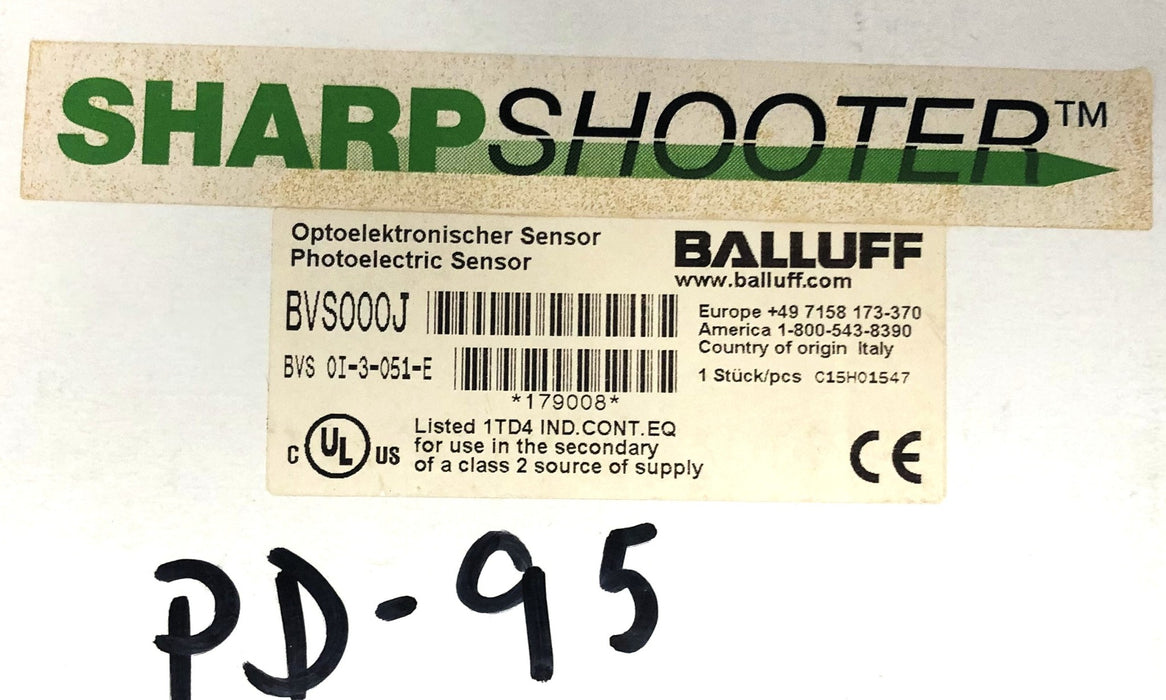 Balluff 24VDC 200mA Class 2 Photoelectronic Sensor BVS000J (BVS 0I-3-051-E) NOS