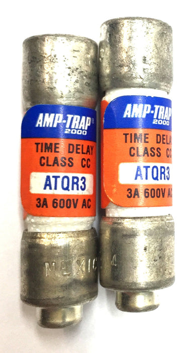 Amp-Trap 2000 3Amp/600VAC Time-Delay Fuse ATQR3 [Lot of 2] NOS
