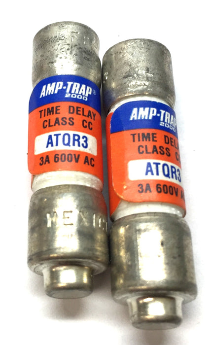 Amp-Trap 2000 3Amp/600VAC Time-Delay Fuse ATQR3 [Lot of 2] NOS