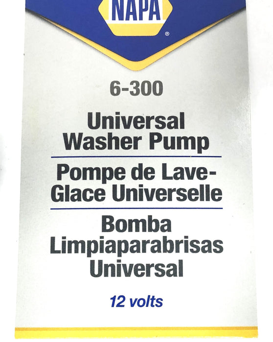 NAPA 12V Universal Washer Pump 6-300 NOS