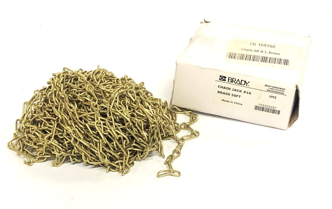 Brady 45 Foot Brass Chain Jack #16 NOS