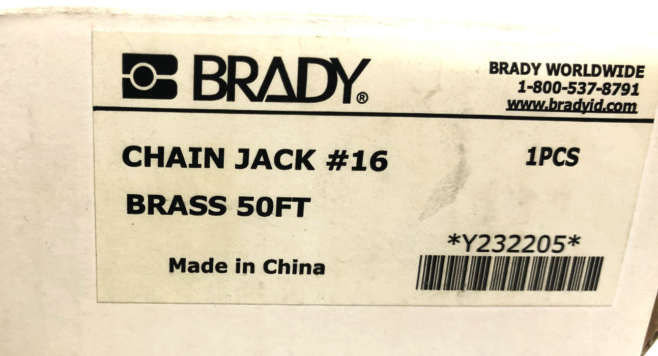 Brady 45 Foot Brass Chain Jack #16 NOS