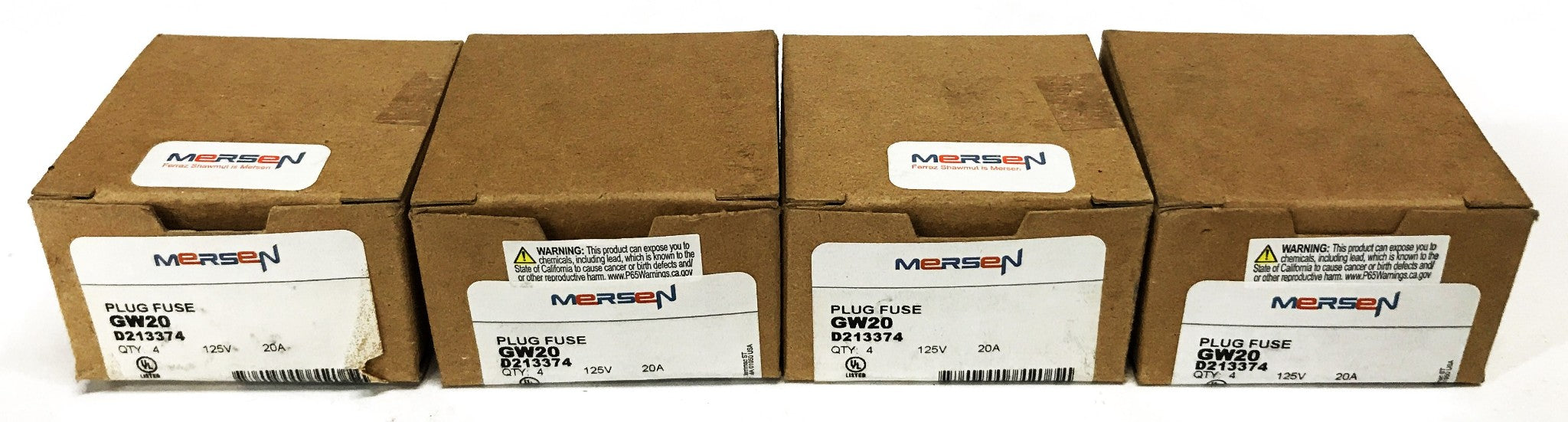 Mersen 20 Amp Plug Fuses GW20 [Lot of 16] NOS