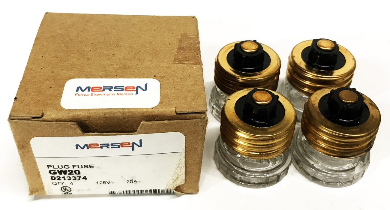 Mersen 20 Amp Plug Fuses GW20 [Lot of 16] NOS