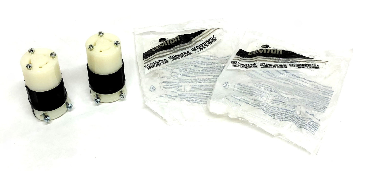 Leviton Black 2-Pole 3-Wire Grounding Locking Connector 4579-C [Lot of 2] NOS