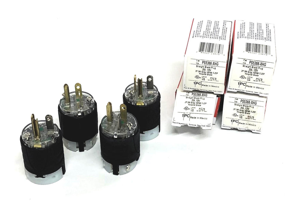 Legrand Pass & Seymour 2-Pole 3-Wire Straight Blade Plug PS5366-XHG[Lot of 4]NOS