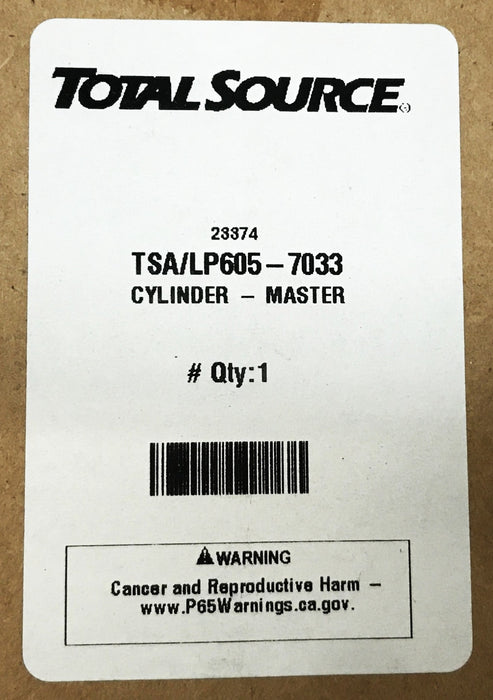 Total Source Forklift Master Cylinder LP605-7033 NOS