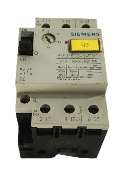 Siemens Motor Starter 3VU1300-0MG00 USED