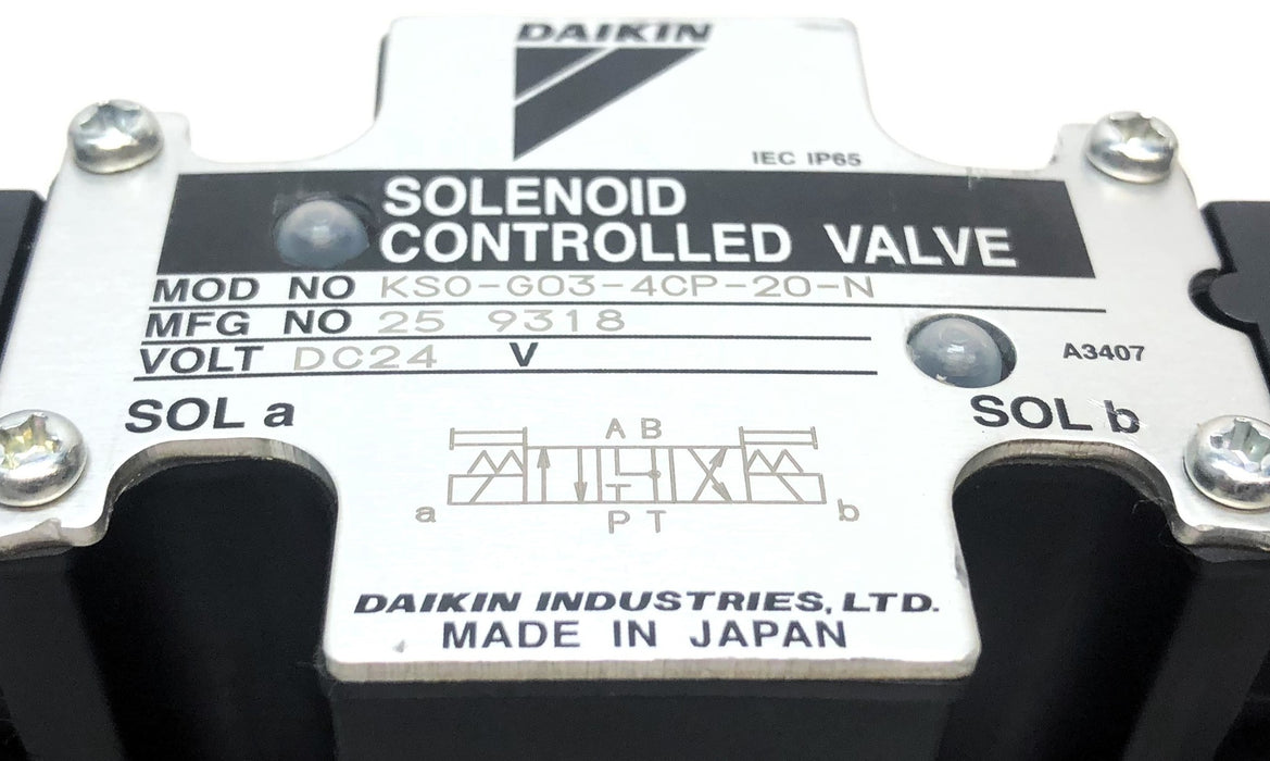 Daikin Solenoid Controlled Valve Approx .248" Screw Holes KSO-G03-4CP-20-8N NOS