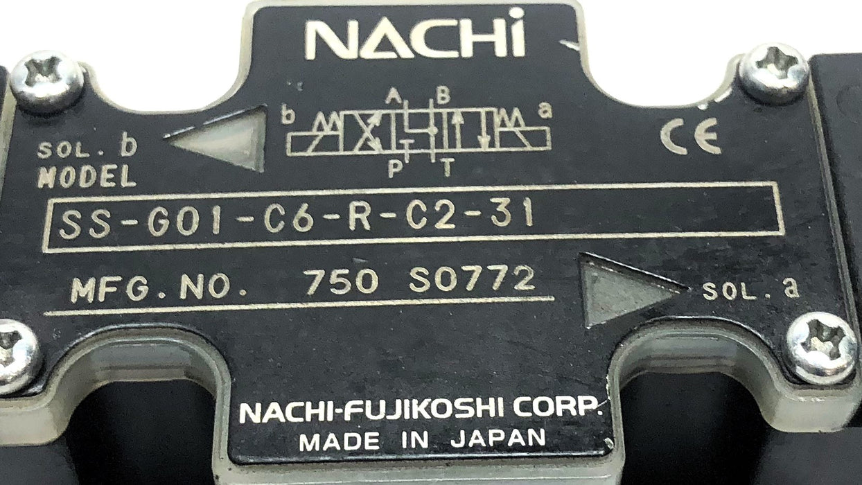 Nachi Hydraulic Valve (No Screws) SS-G01-C6-R-C2-31 NOS