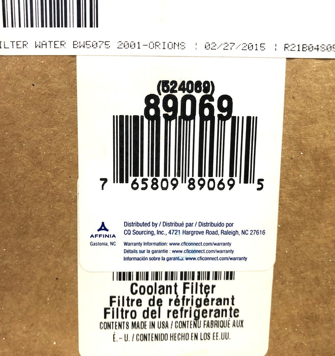 WIX Coolant Filter 89069 (524069) NOS